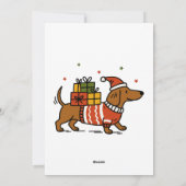 Dachshund Weiner Dog Ugly Sweater Holiday シーズンカード (裏面)