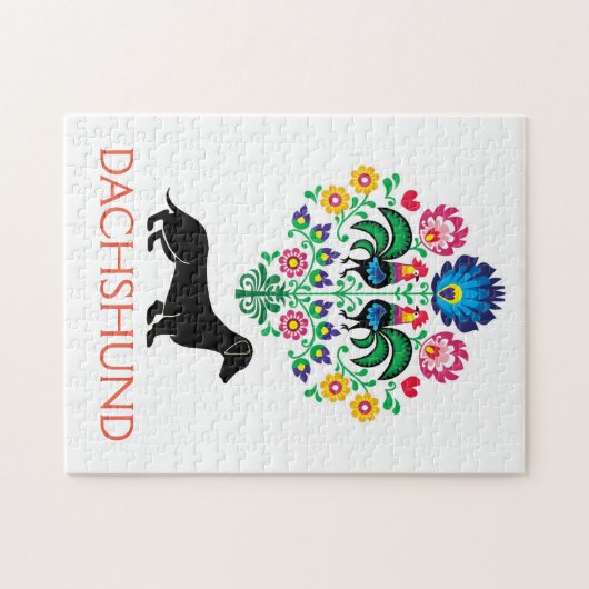 Dachshund Welcome 16進数記号、編集文字 ジグソーパズル (横)