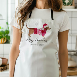 Dachshund Wiener Dog Winter Holiday エプロン