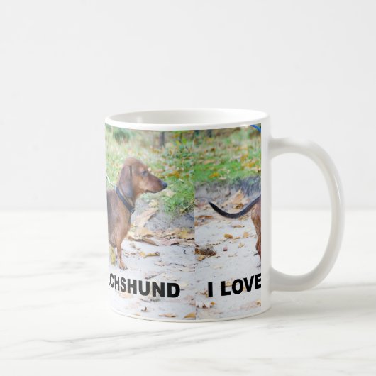 dachshund-wild boar full love w pic コーヒーマグカップ (右)