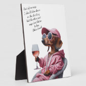 Dachshund Wine Drinker フォトプラーク (側面)