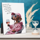 Dachshund Wine Drinker フォトプラーク (側面)