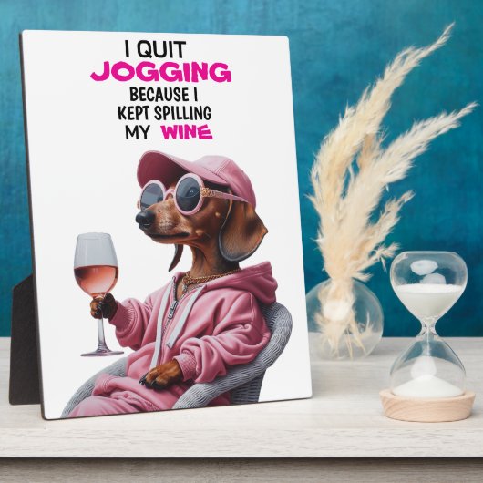 Dachshund Wine Drinker フォトプラーク (側面)