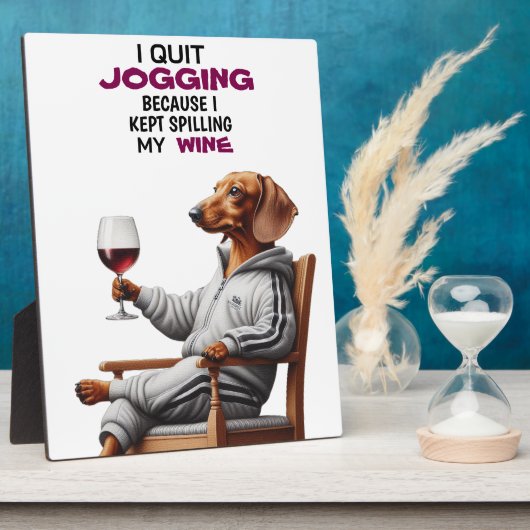 Dachshund Wine Drinker フォトプラーク (側面)