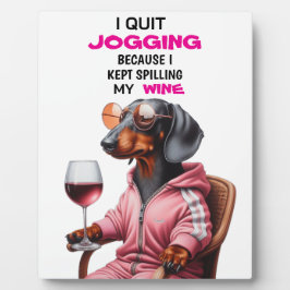 Dachshund Wine Drinker フォトプラーク