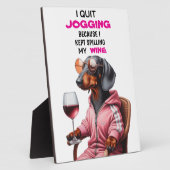 Dachshund Wine Drinker フォトプラーク (側面)
