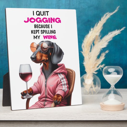 Dachshund Wine Drinker フォトプラーク (側面)