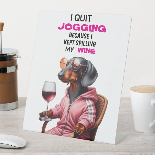 Dachshund Wine Drinker 台座サイン (インサイチュ)