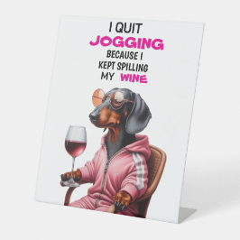 Dachshund Wine Drinker 台座サイン