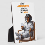 Dachshund Wine Tabletop Plaque with Easel フォトプラーク (側面)