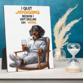 Dachshund Wine Tabletop Plaque with Easel フォトプラーク (側面)