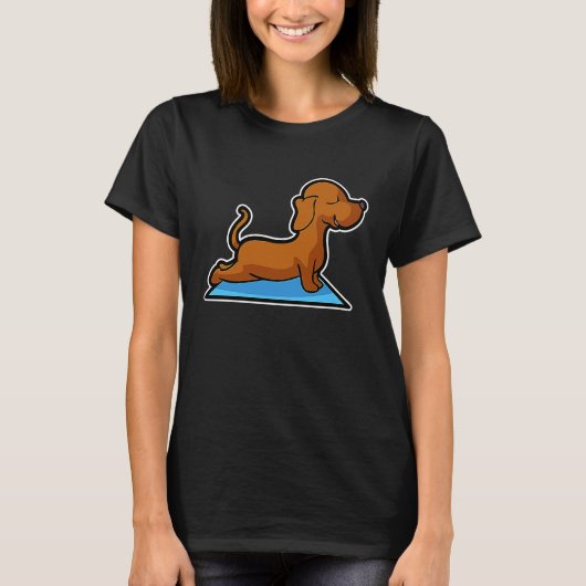 Dachshund Yoga Poses Sport Gymnastics Ohmmm Heartb Tシャツ (正面)