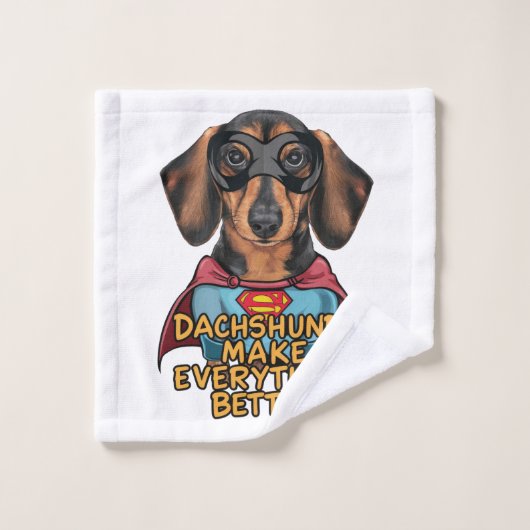 Dachshundsすべてを改善する ウォッシュタオル (ウォッシュタオル)