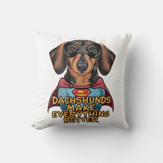 Dachshundsすべてを改善する クッション (正面)