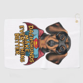 Dachshundsすべてを改善する ゴルフタオル (横)