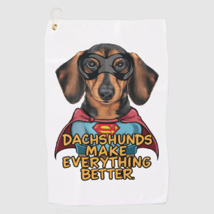 Dachshundsすべてを改善する ゴルフタオル