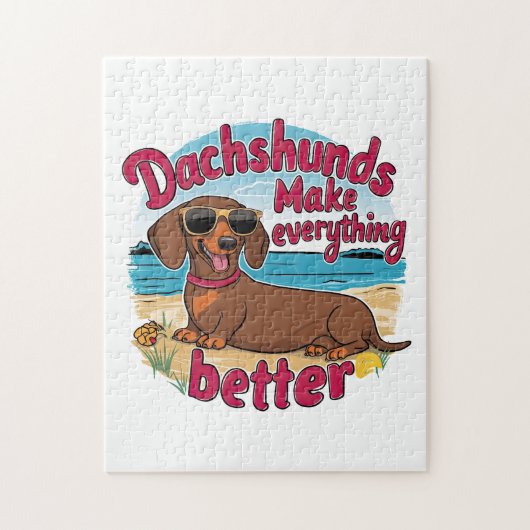 Dachshundsすべてを改善する ジグソーパズル (縦)