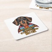 Dachshundsすべてを改善する スクエアペーパーコースター (アングル)