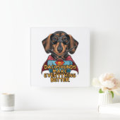 Dachshundsすべてを改善する スクエア壁時計 (ホーム)