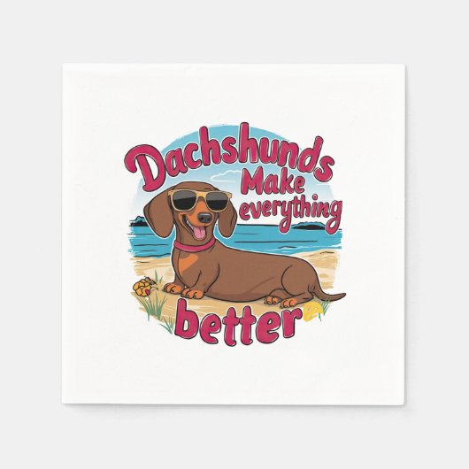 Dachshundsすべてを改善する スタンダードカクテルナプキン (正面)