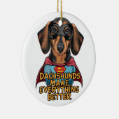 Dachshundsすべてを改善する セラミックオーナメント (右)