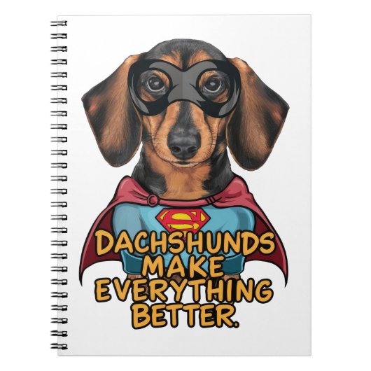 Dachshundsすべてを改善する ノートブック (正面)