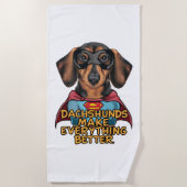 Dachshundsすべてを改善する ビーチタオル (正面)