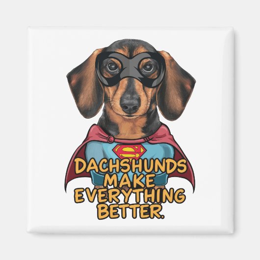 Dachshundsすべてを改善する マグネット (正面)