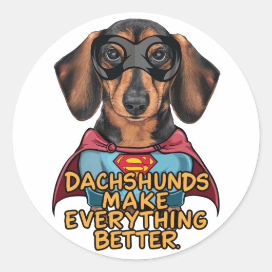 Dachshundsすべてを改善する ラウンドシール (正面)