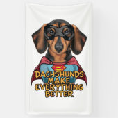 Dachshundsすべてを改善する 横断幕 (縦)