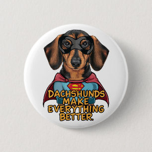 Dachshundsすべてを改善する 缶バッジ