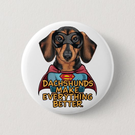 Dachshundsすべてを改善する 缶バッジ (正面)
