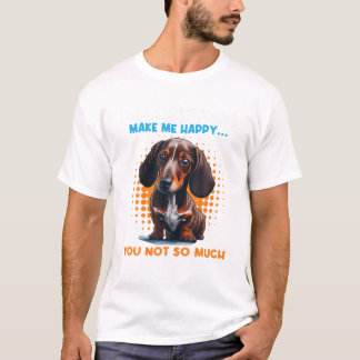 Dachshundsそんなに多くのペット犬ではない私を幸せにするL Tシャツ