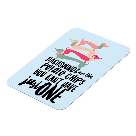 Dachshundsはポテトチップス3"x4"フォトマグネットのようなものである マグネット (左側)