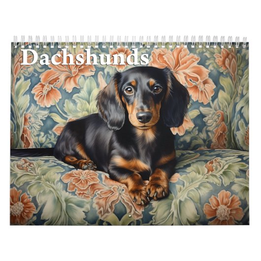 Dachshundsカレンダー、任意の年 カレンダー (カバー)