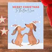 Dachshundsソーセージ犬1私は陽気なクリスマスが大好き ポストカード