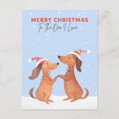 Dachshundsソーセージ犬1私は陽気なクリスマスが大好き ポストカード (正面)
