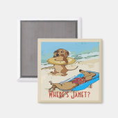 Dachshundsビーチ、テストの追加 マグネット (正面/裏面)