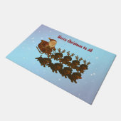 Dachshunds and Santa Doormat ドアマット (アングル)