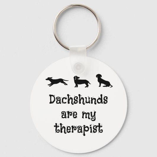 Dachshunds are my Therapist Cute Dachshund キーホルダー (正面)