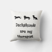 Dachshunds are my Therapist Cute Dachshund クッション (裏面)