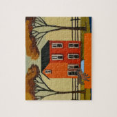 Dachshunds atHouse Door、追加文字 ジグソーパズル (縦)