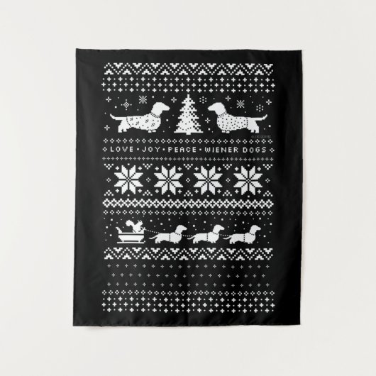 Dachshunds Christmas タペストリー (正面)