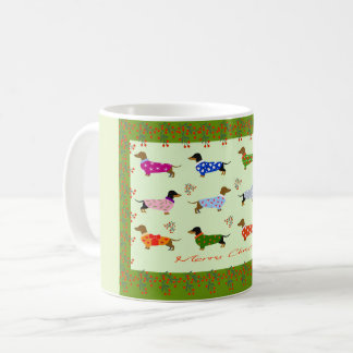 Dachshunds Christmas mug コーヒーマグカップ