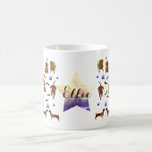 Dachshunds & Dog Bones水彩名前をカスタムする コーヒーマグカップ (中央)