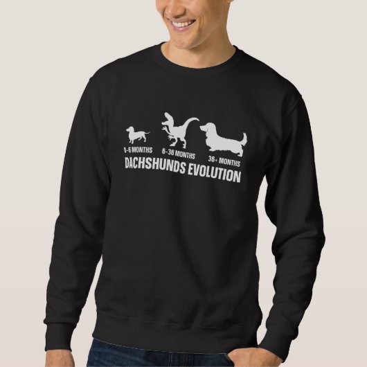 Dachshunds Evolution for a Dachshund Owner スウェットシャツ (正面)