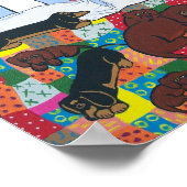 Dachshunds in Bed Poster Art ポスター (角)