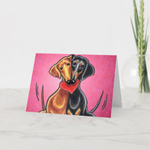 Dachshunds in Love Off-Reach Art™カスタム シーズンカード