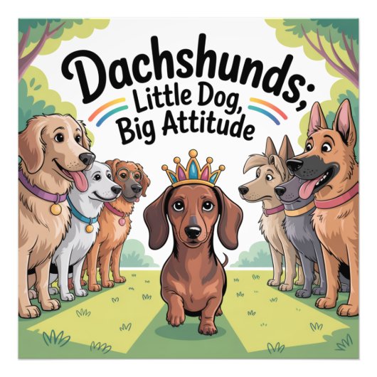 Dachshunds Little Dog, Big Attitude フォトプリント (正面)