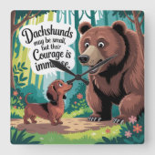 Dachshunds May Be Small スクエア壁時計 (正面)